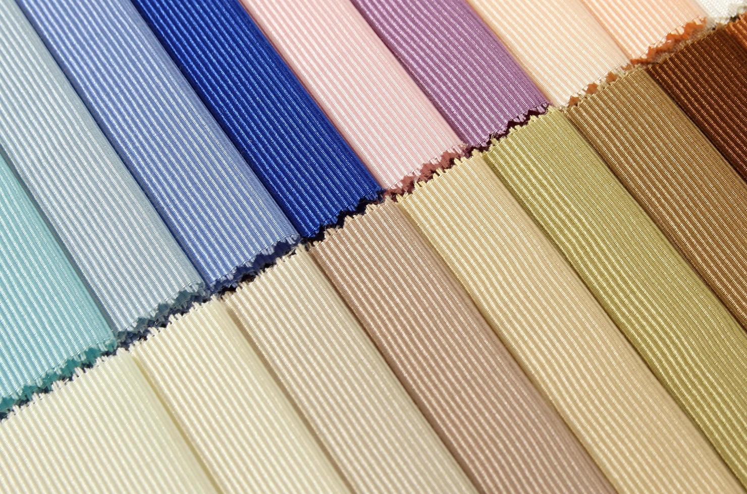 detail of color fabric texture samples photo