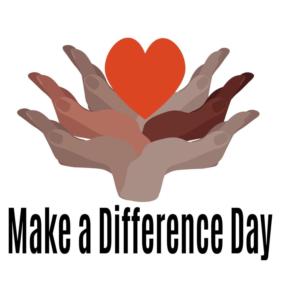 Make a Difference Day, idea for banner, poster, flyer or postcard vector