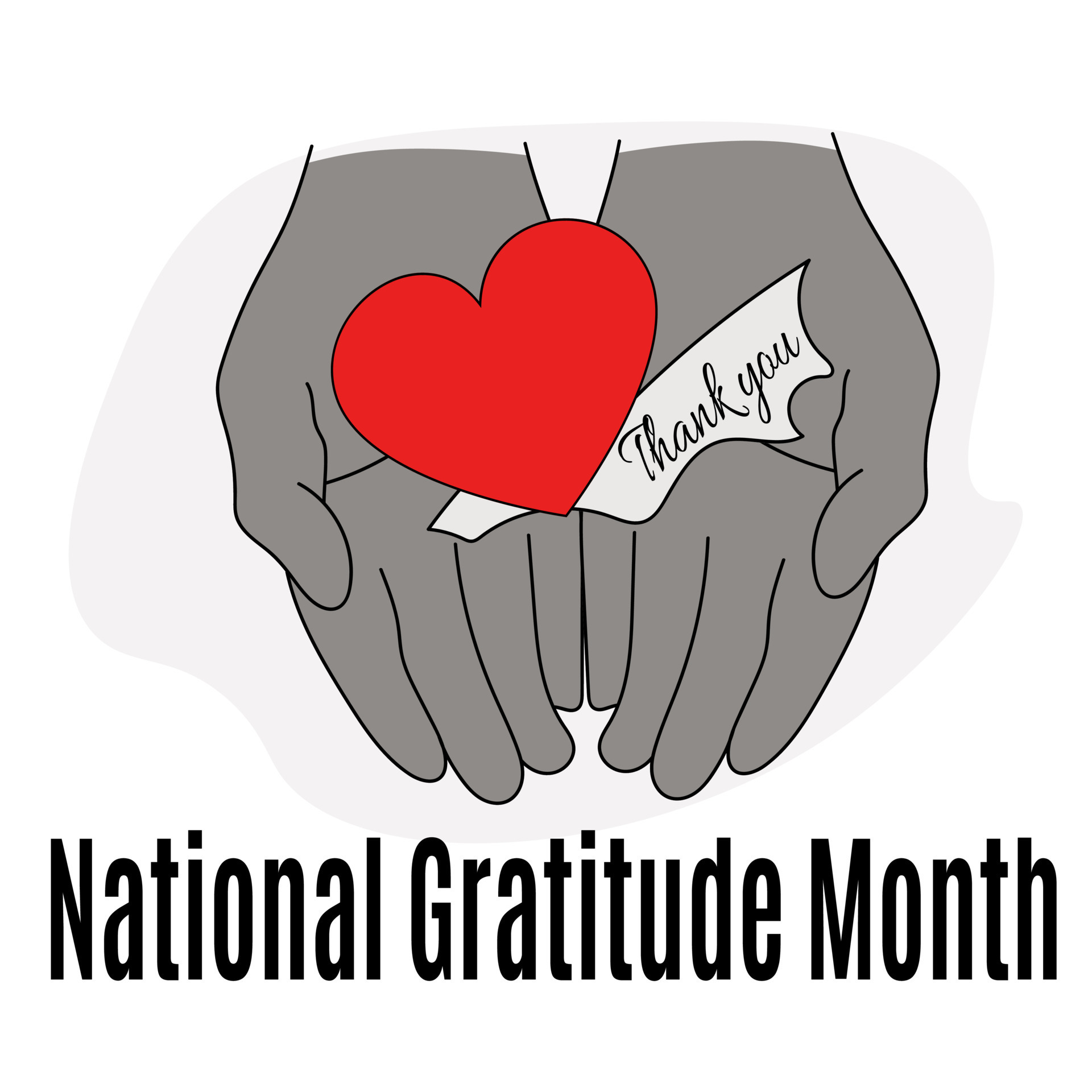 National Gratitude Month, idea for poster, banner, flyer or postcard