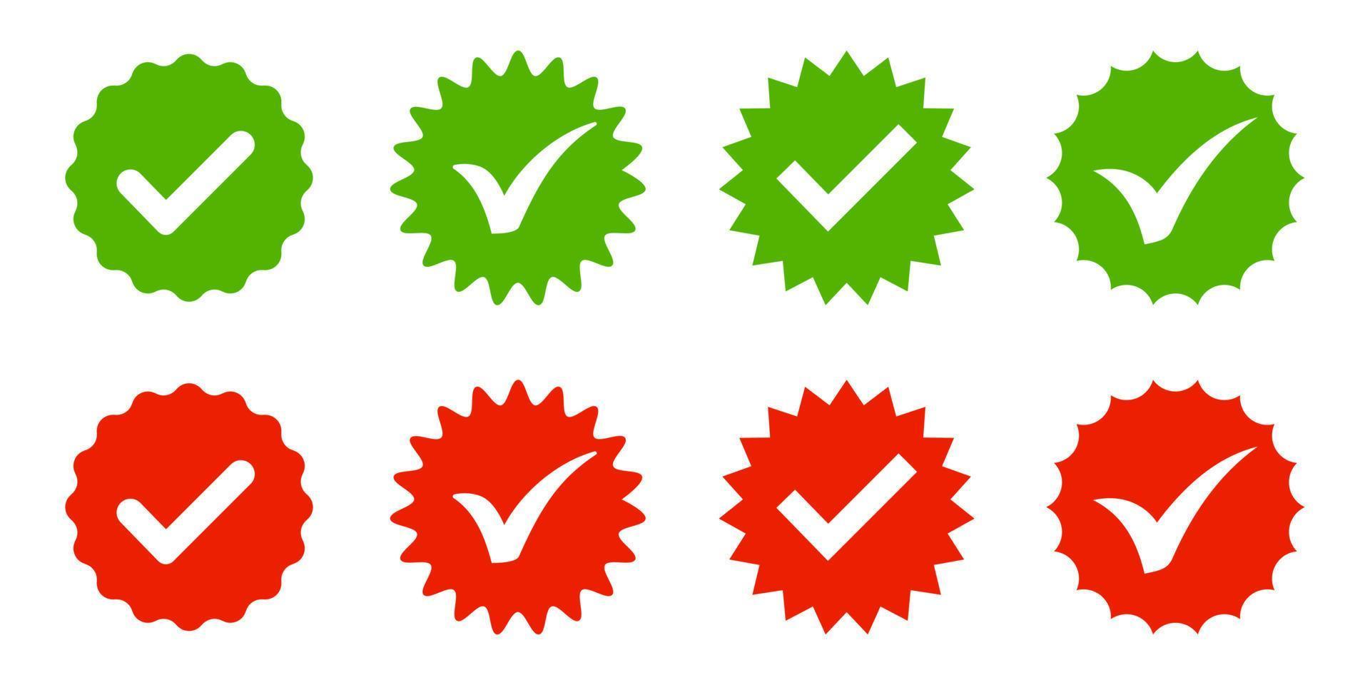 conjunto de iconos de aprobación de marca de verificación, elemento de diseño adecuado para sitios web, diseño de impresión o aplicación vector