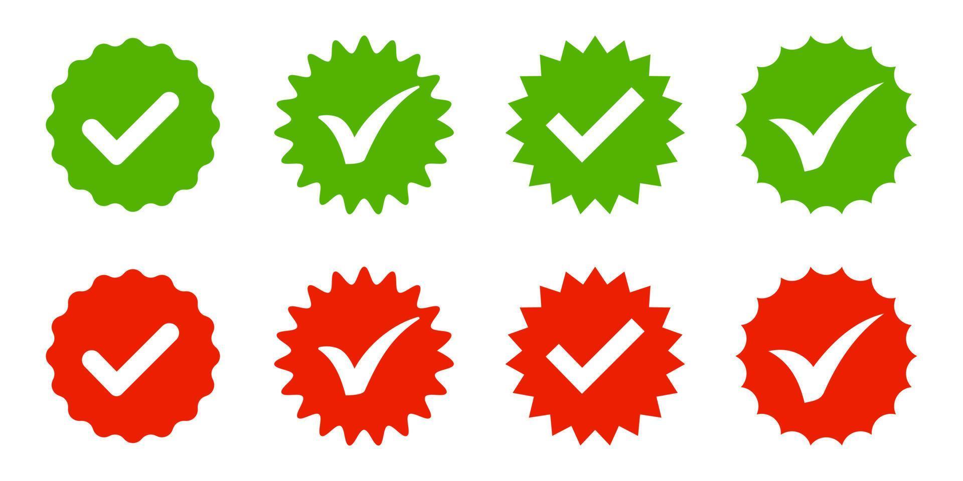 Checkmark approval icon set, design element suitable for websites, print design or app vector