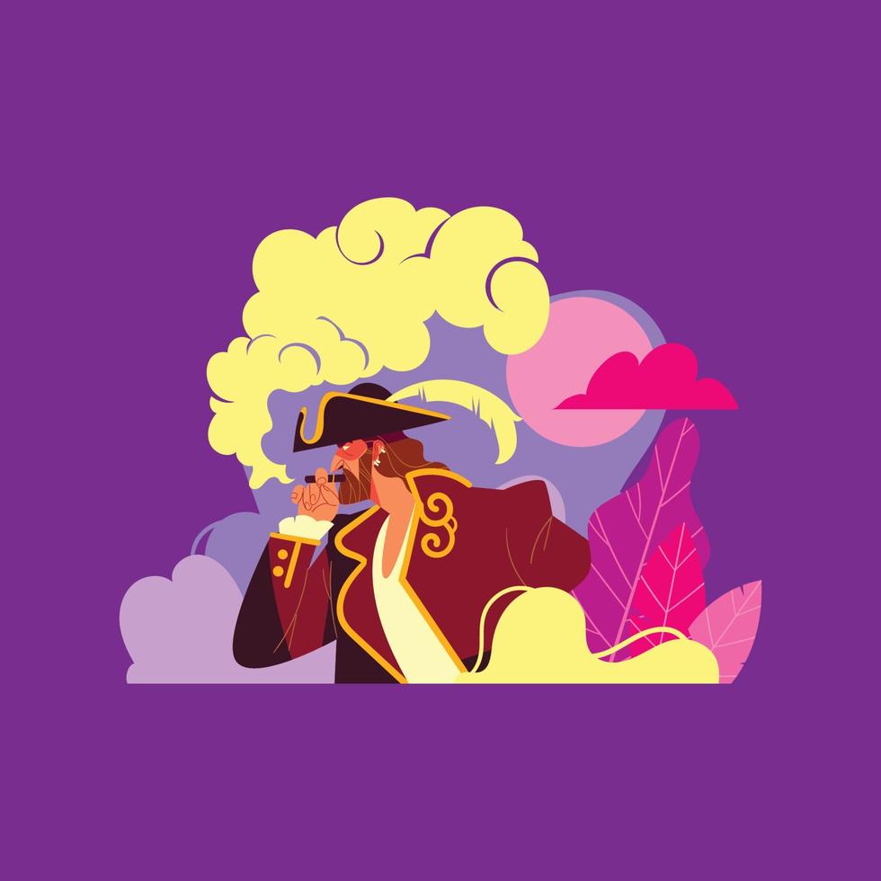 Pirate with His Cigarette vector