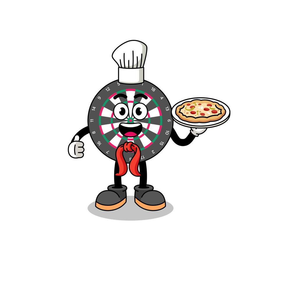 Illustration of dart board as an italian chef vector