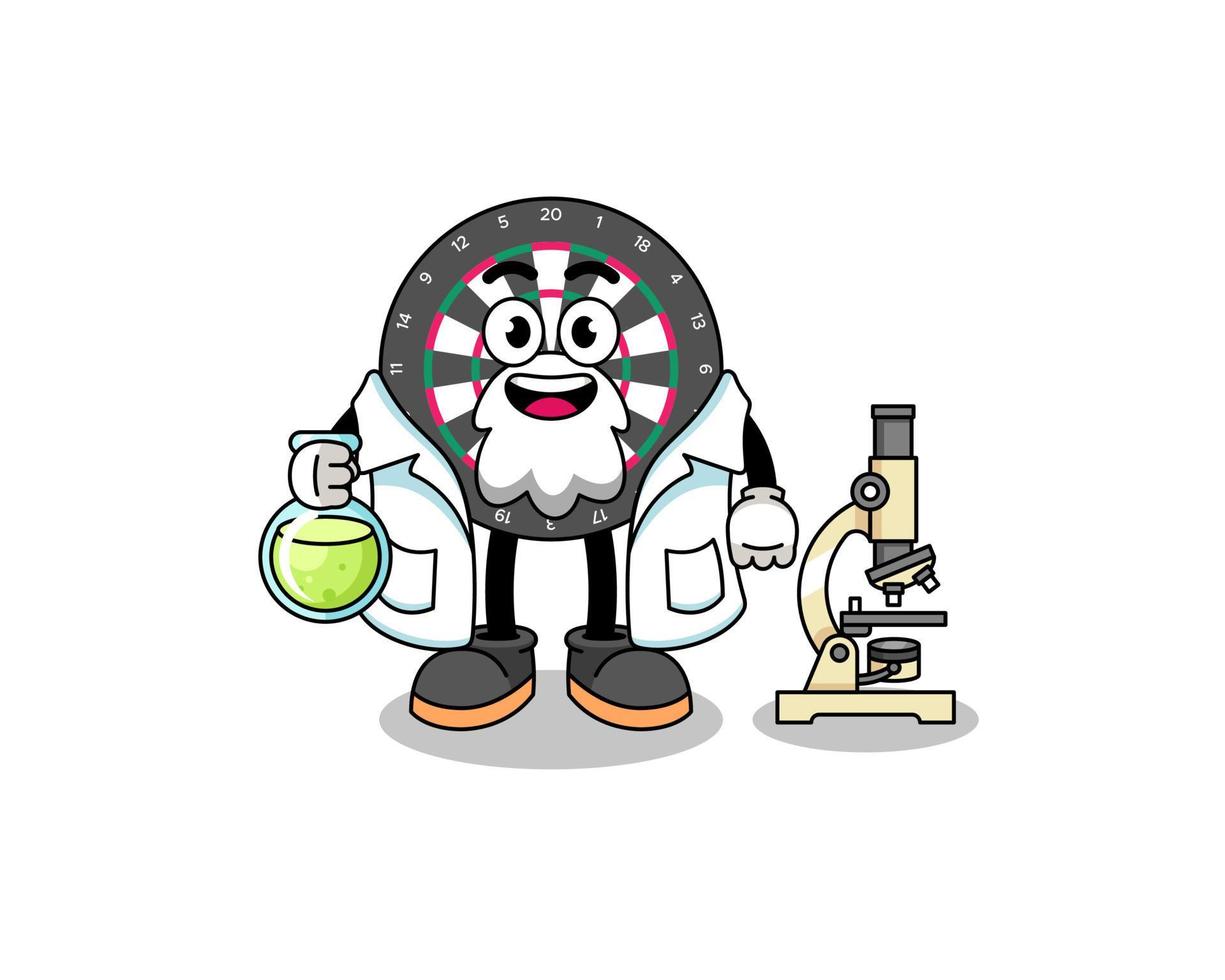 Mascot of dart board as a scientist vector