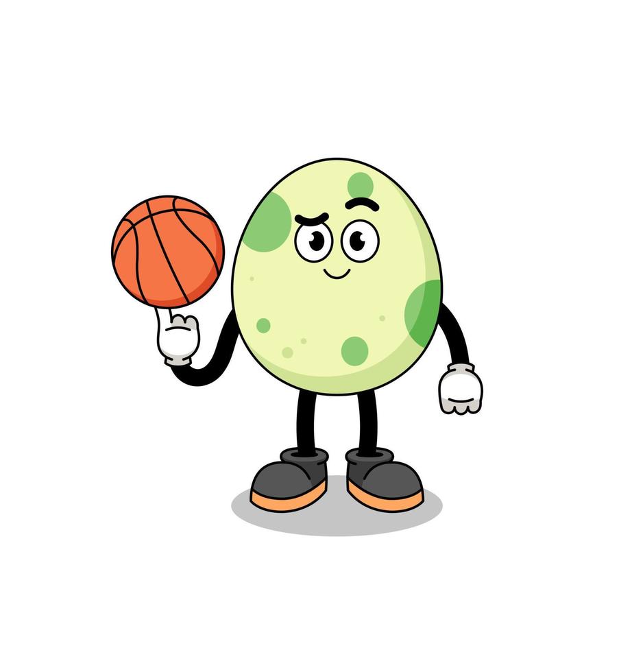 ilustración de huevo manchado como jugador de baloncesto vector