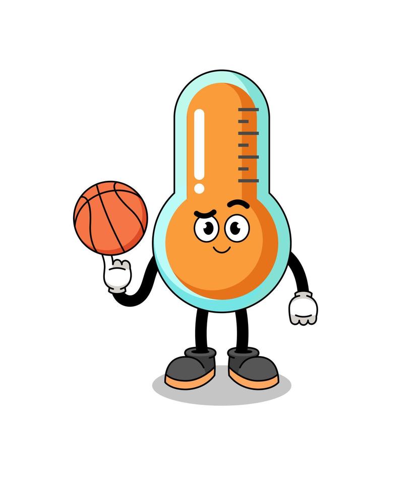 ilustración de termómetro como jugador de baloncesto vector