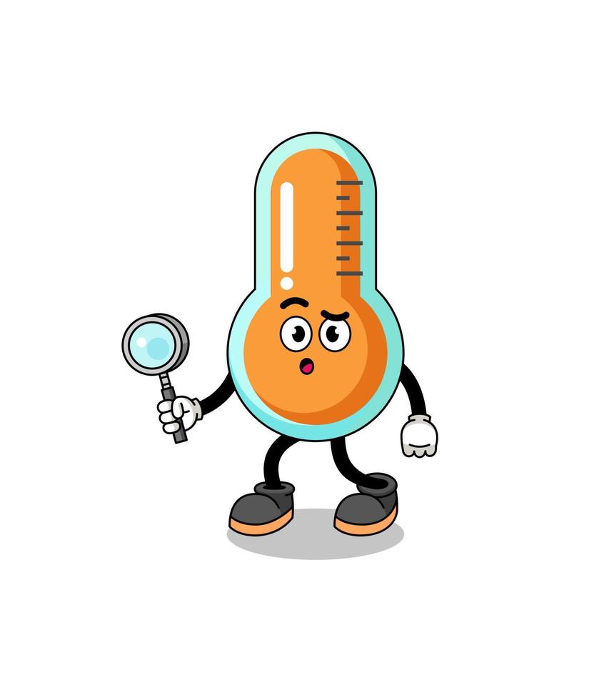 Mascot of thermometer searching vector