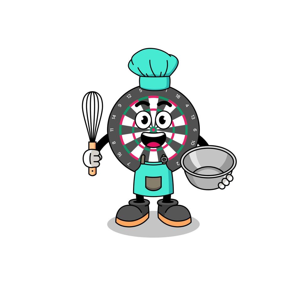 Illustration of dart board as a bakery chef vector