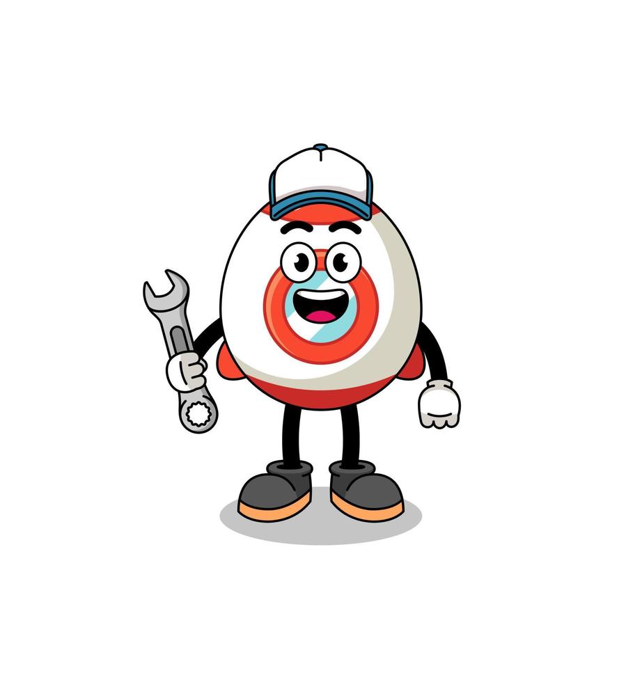 rocket illustration cartoon as a mechanic vector