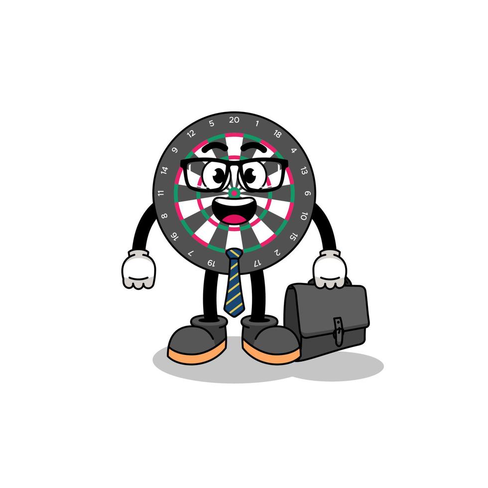 dart board mascot as a businessman vector