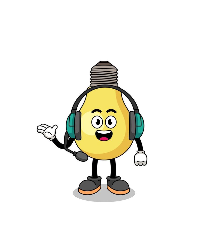 Mascot Illustration of light bulb as a customer services 11944104
