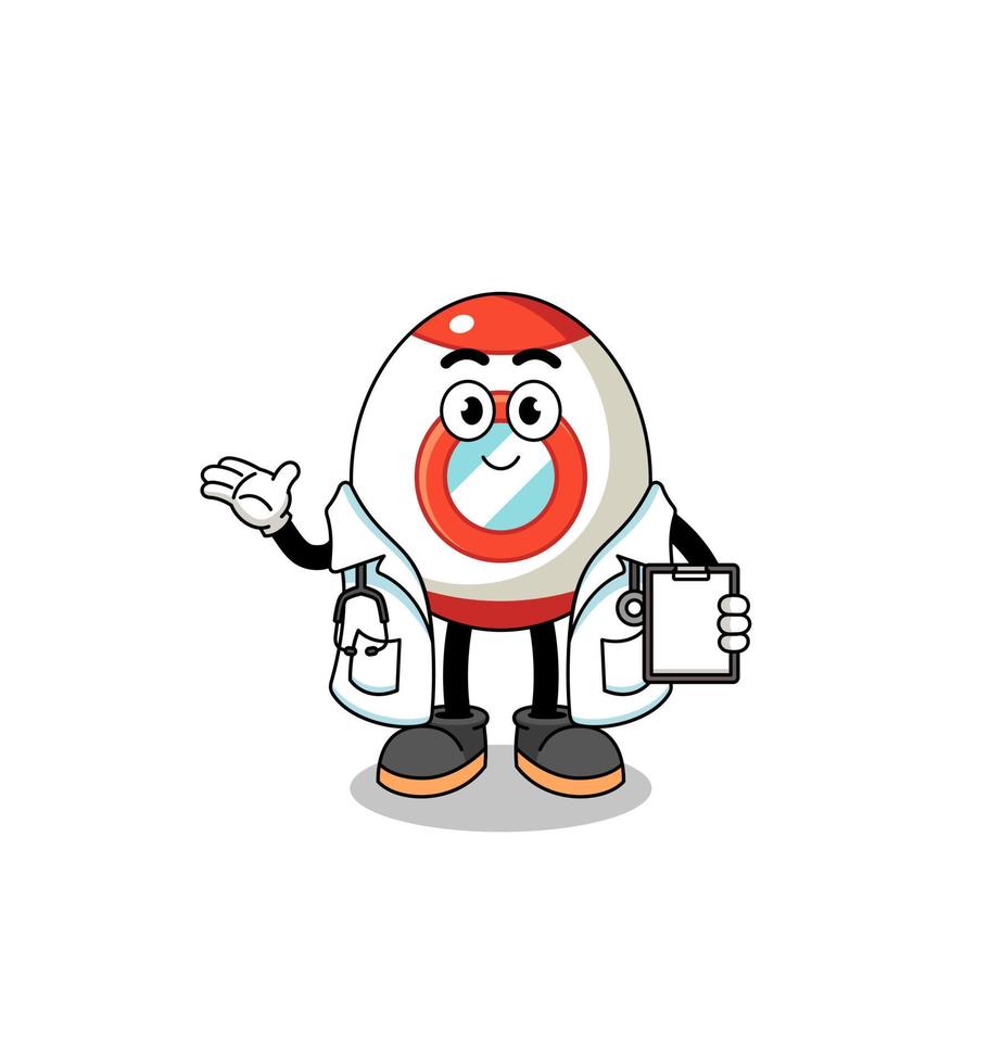 Cartoon mascot of rocket doctor vector