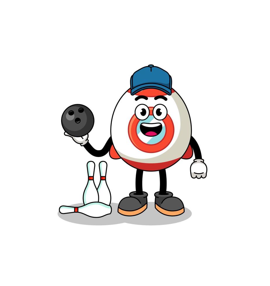 Mascot of rocket as a bowling player vector