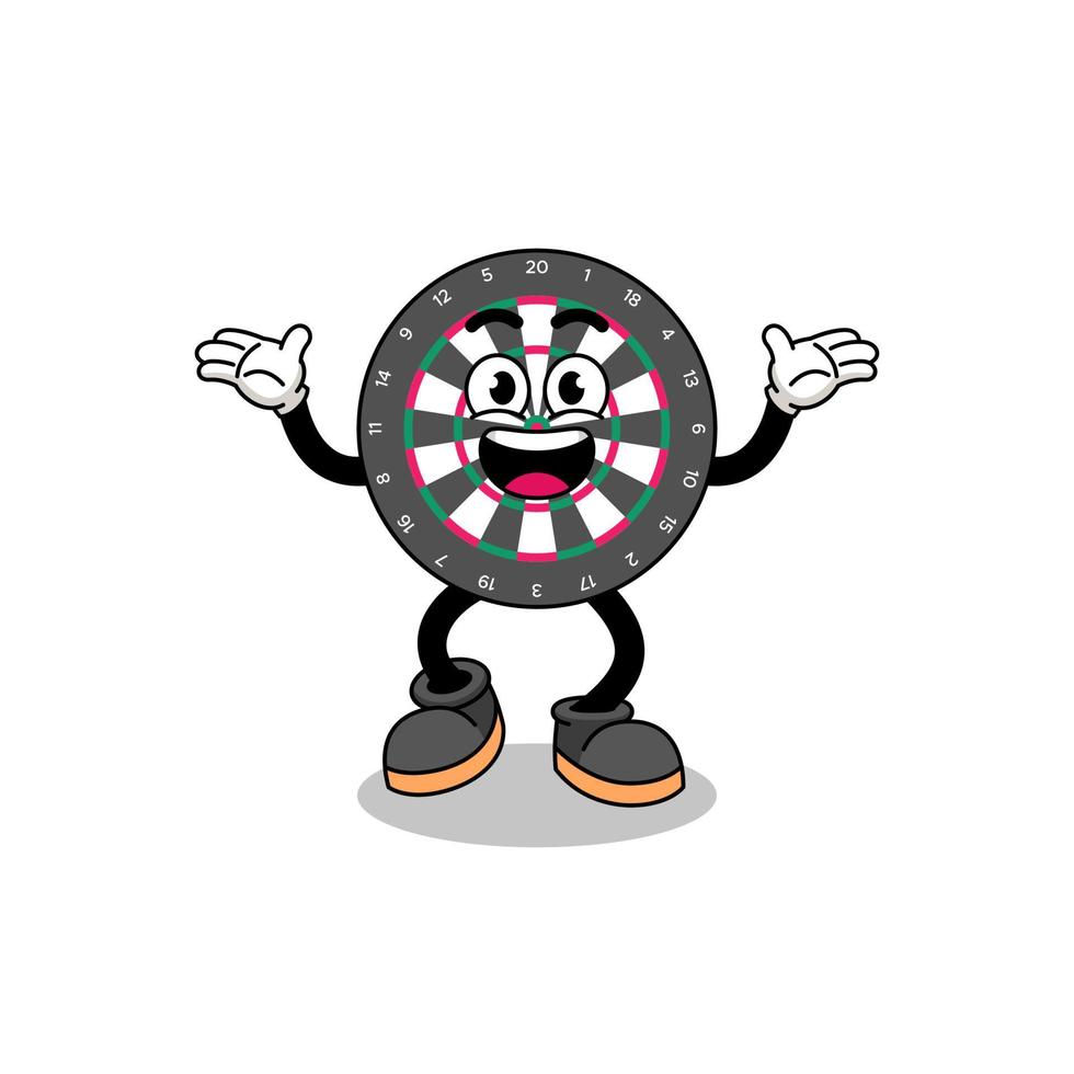 dart board cartoon searching with happy gesture vector