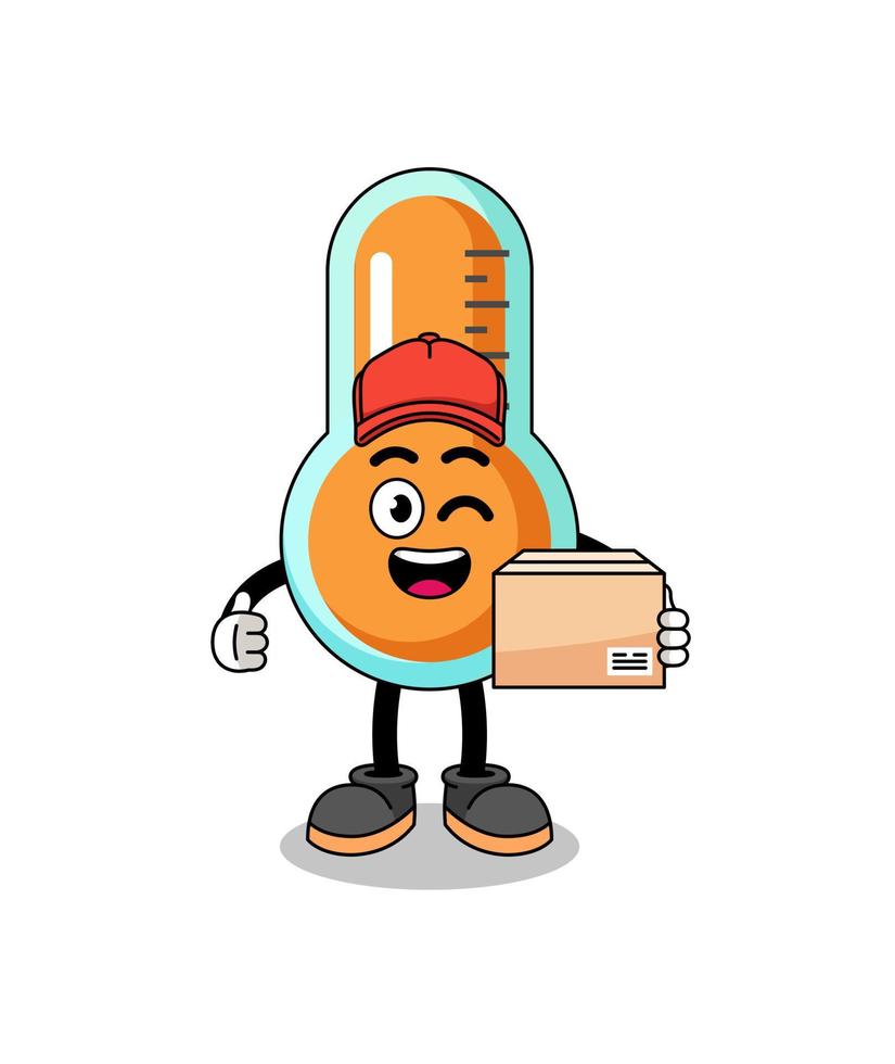 thermometer mascot cartoon as an courier vector