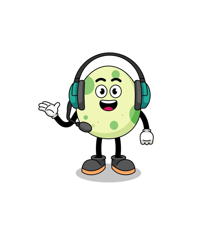 Mascot Illustration of spotted egg as a customer services vector