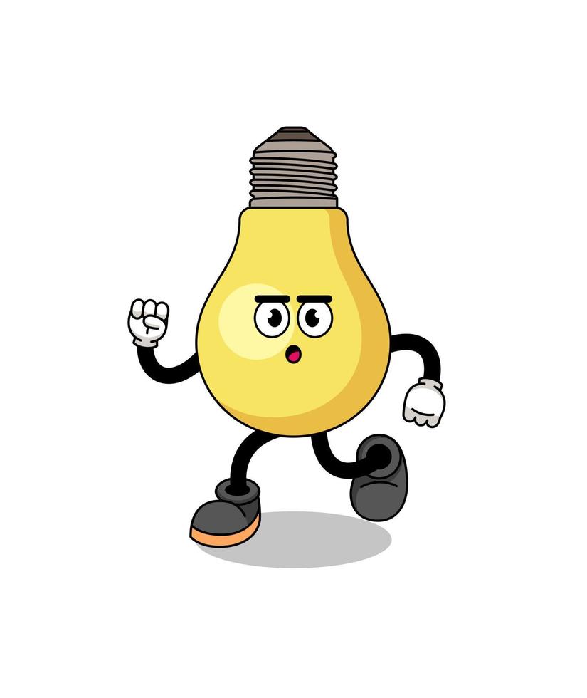 running light bulb mascot illustration vector