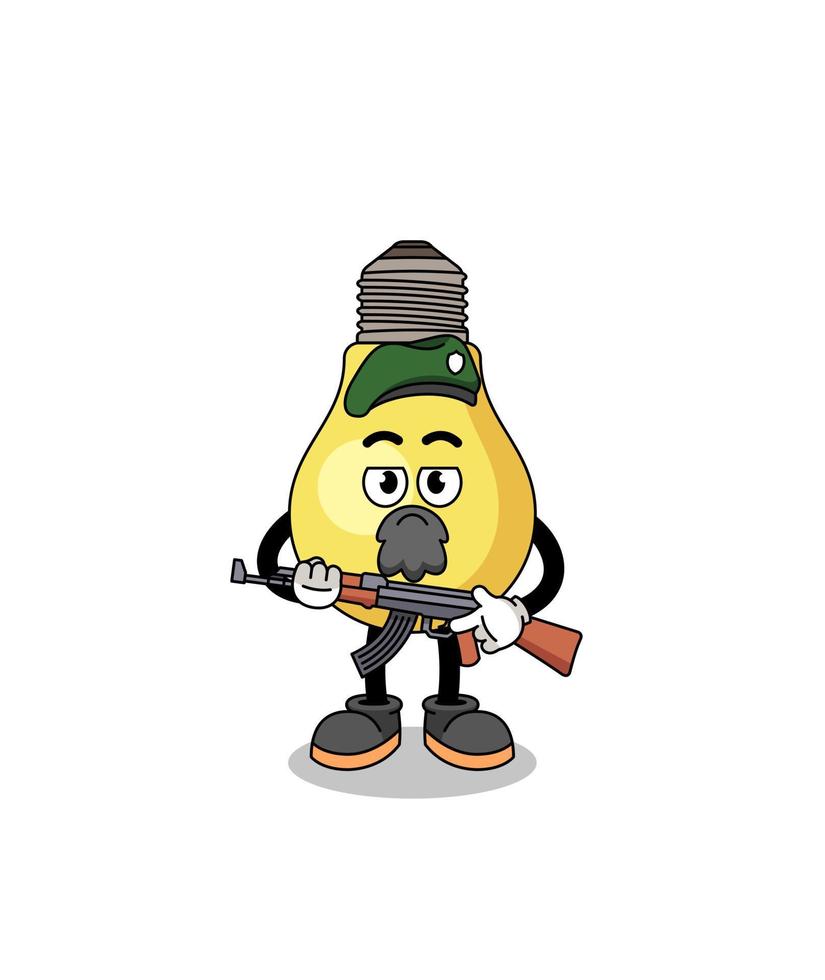 Character cartoon of light bulb as a special force vector