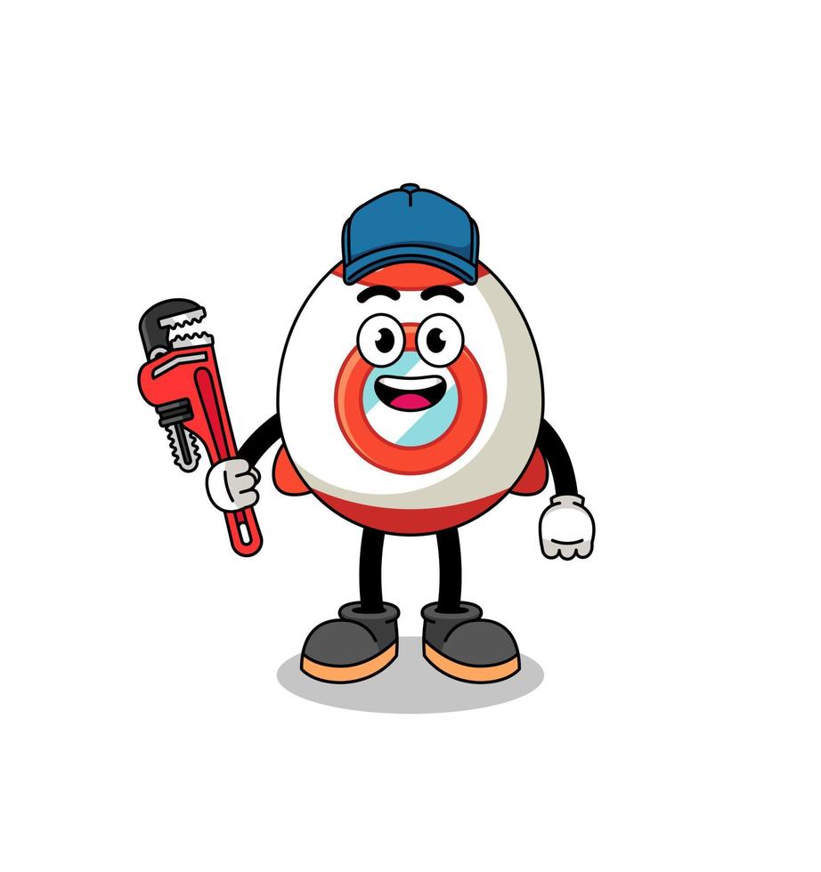 rocket illustration cartoon as a plumber vector