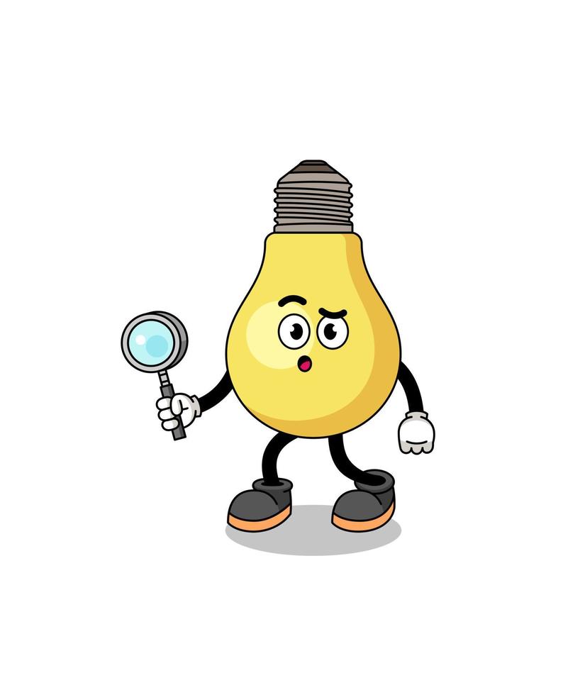 Mascot of light bulb searching vector