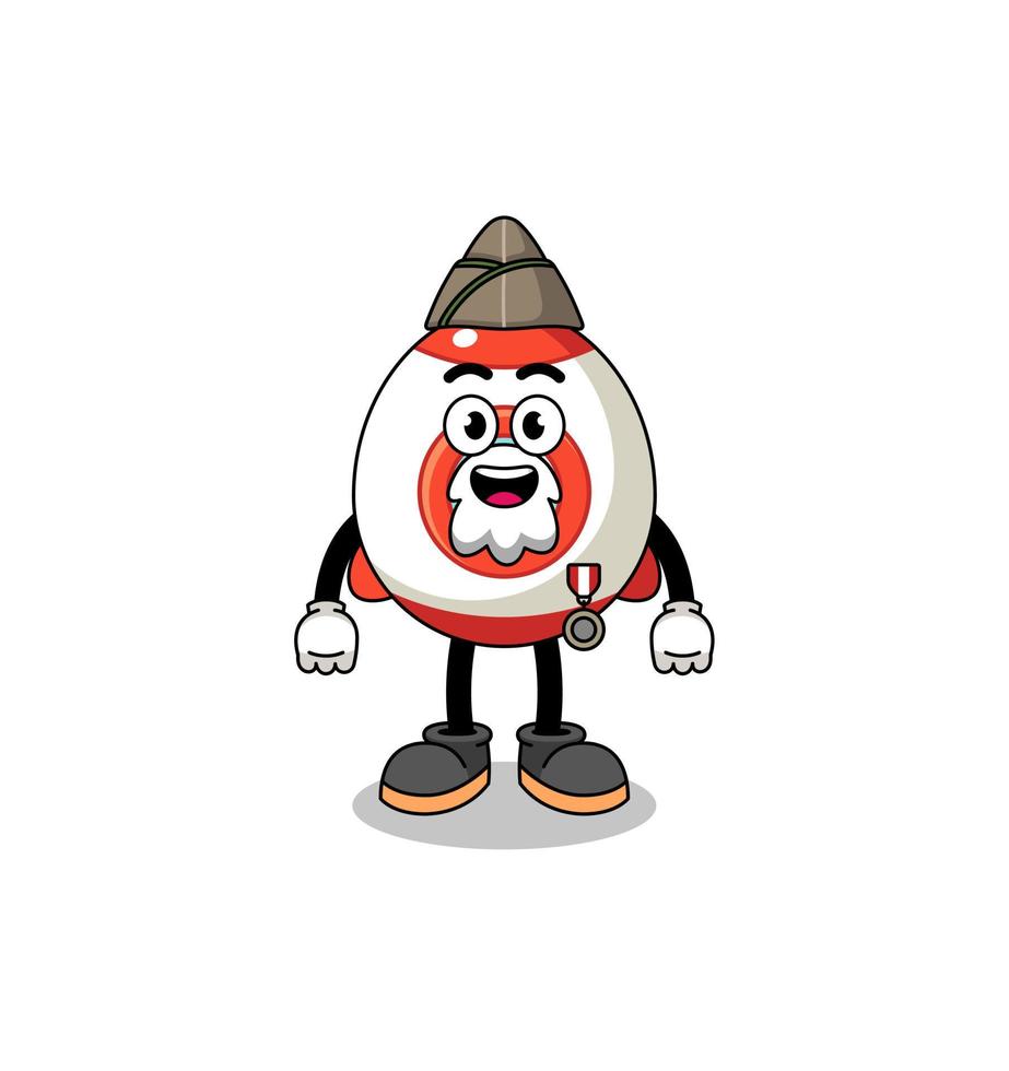 Character cartoon of rocket as a veteran vector