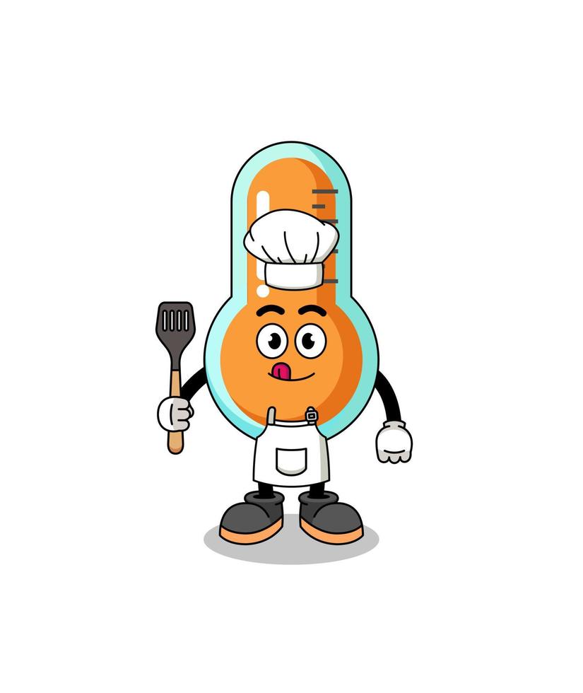 ilustración de mascota del chef termómetro vector