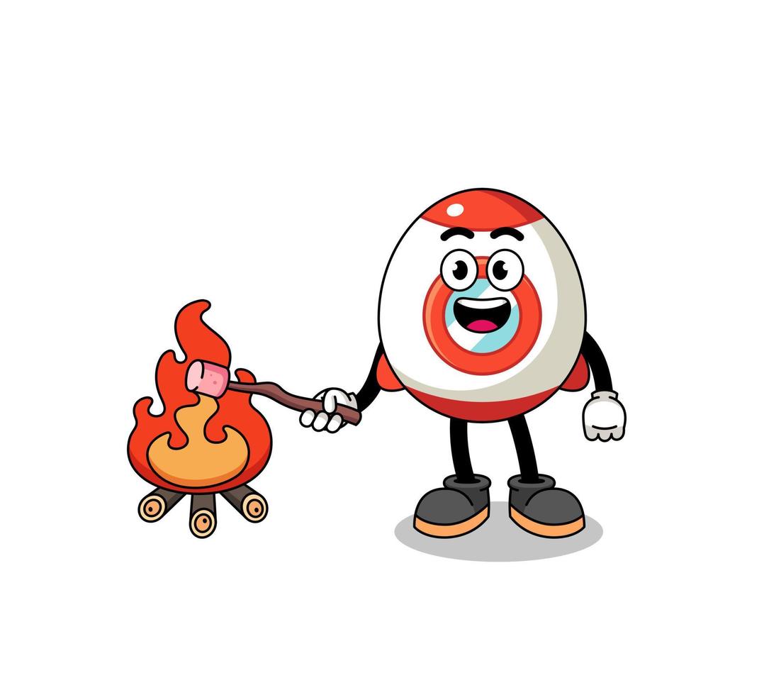 Illustration of rocket burning a marshmallow vector
