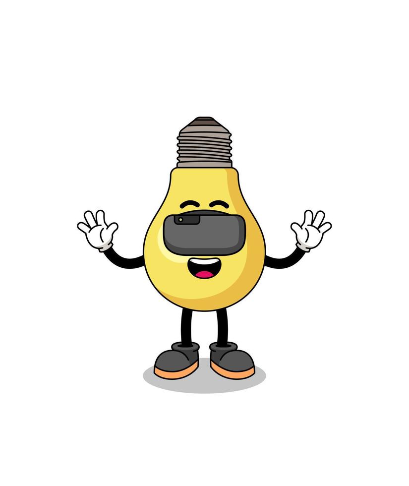 Illustration of light bulb with a vr headset vector