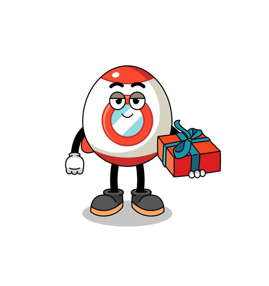 rocket mascot illustration giving a gift vector