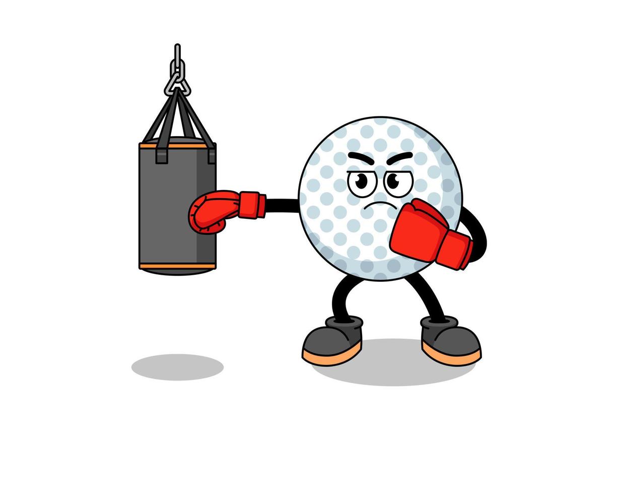 ilustración de boxeador de pelota de golf vector