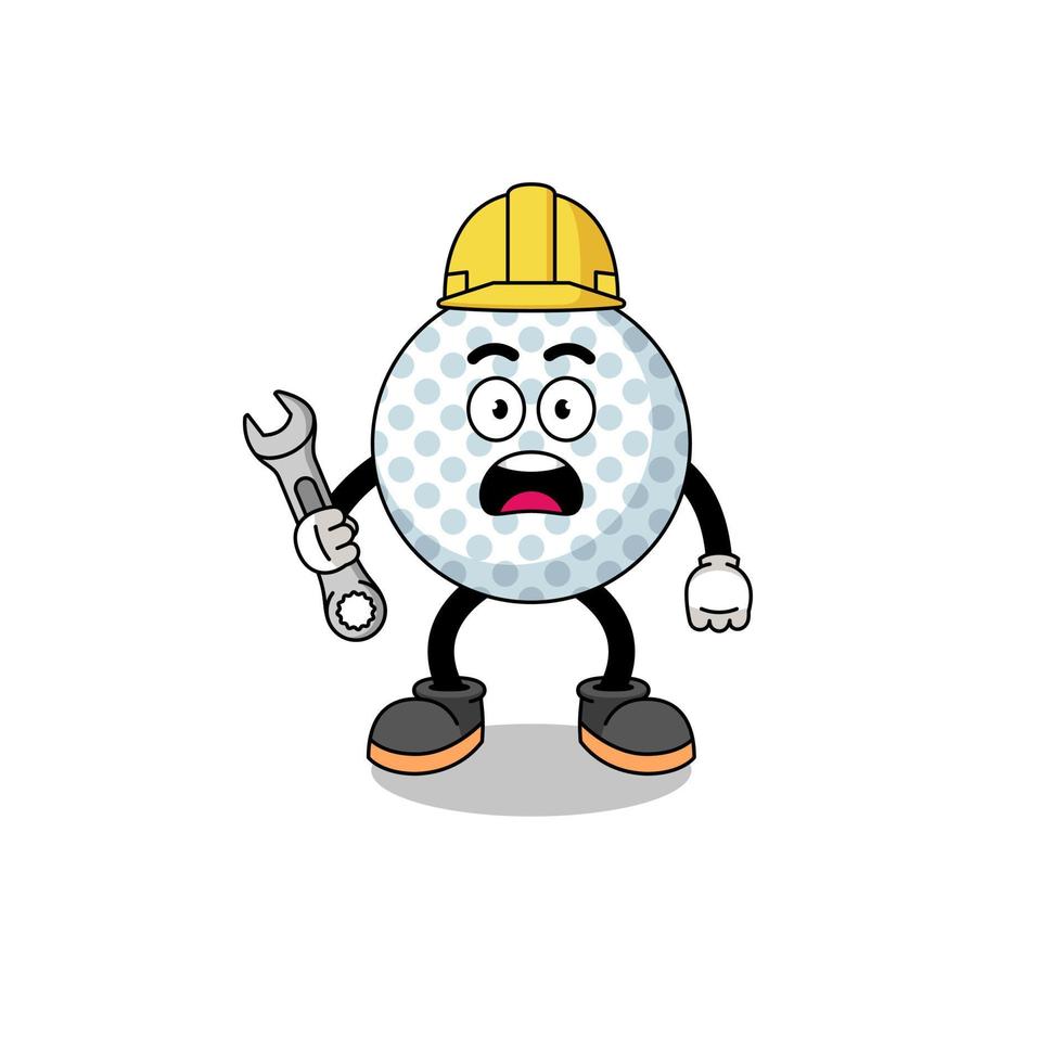 Character Illustration of golf ball with 404 error vector