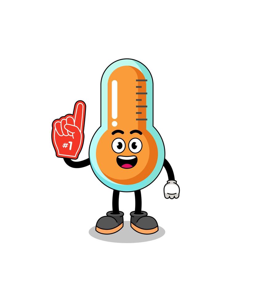 Cartoon mascot of thermometer number 1 fans vector