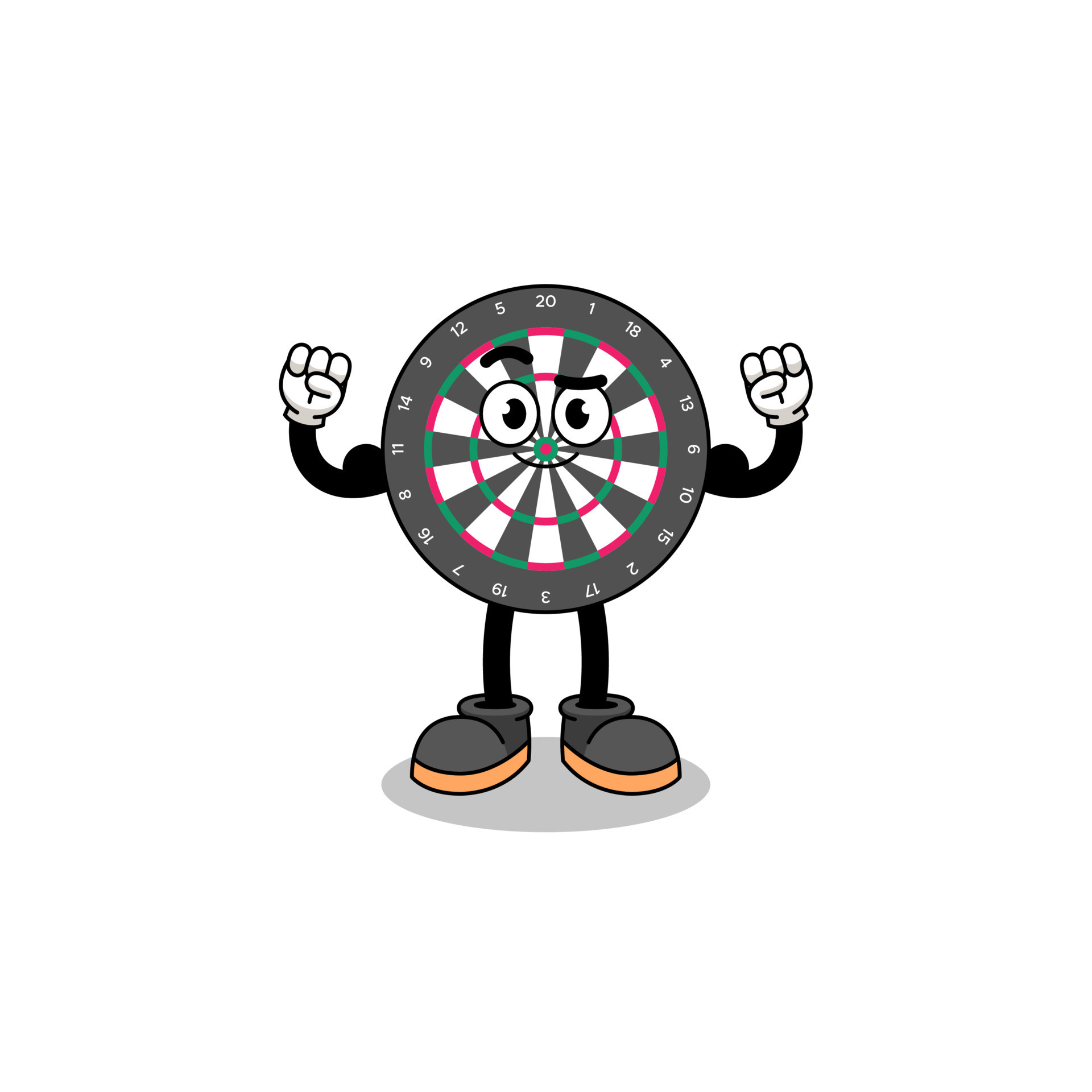Mascot cartoon of dart board posing with muscle 11944485 Vector Art at  Vecteezy