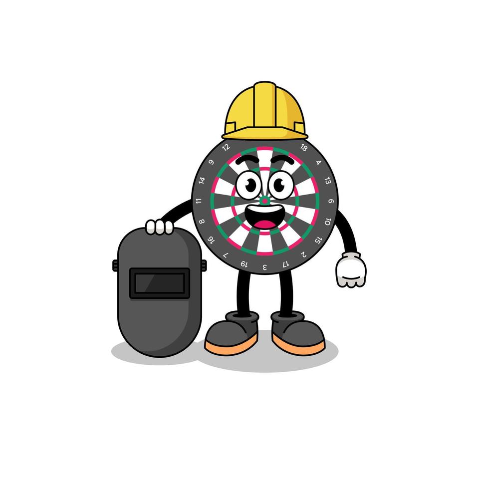 Mascot of dart board as a welder vector