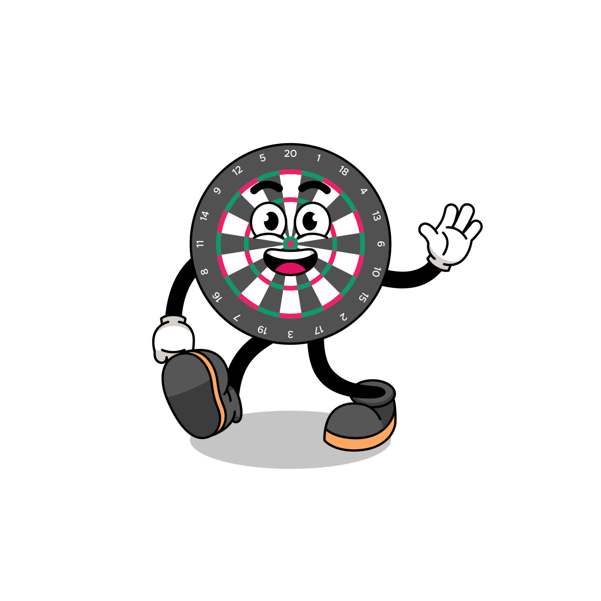 dart board cartoon walking 11944496 Vector Art at Vecteezy