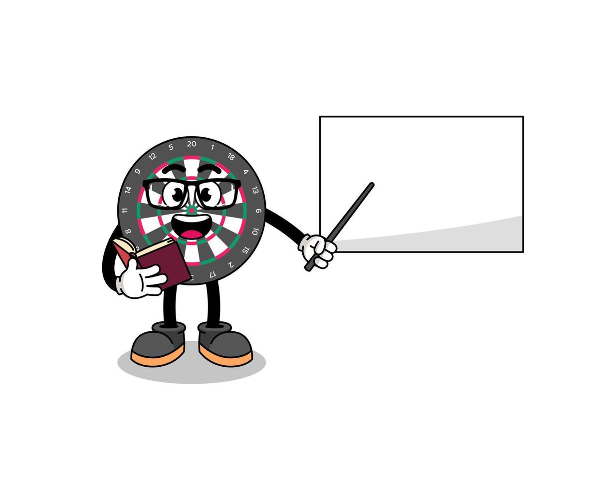 Mascot cartoon of dart board teacher vector