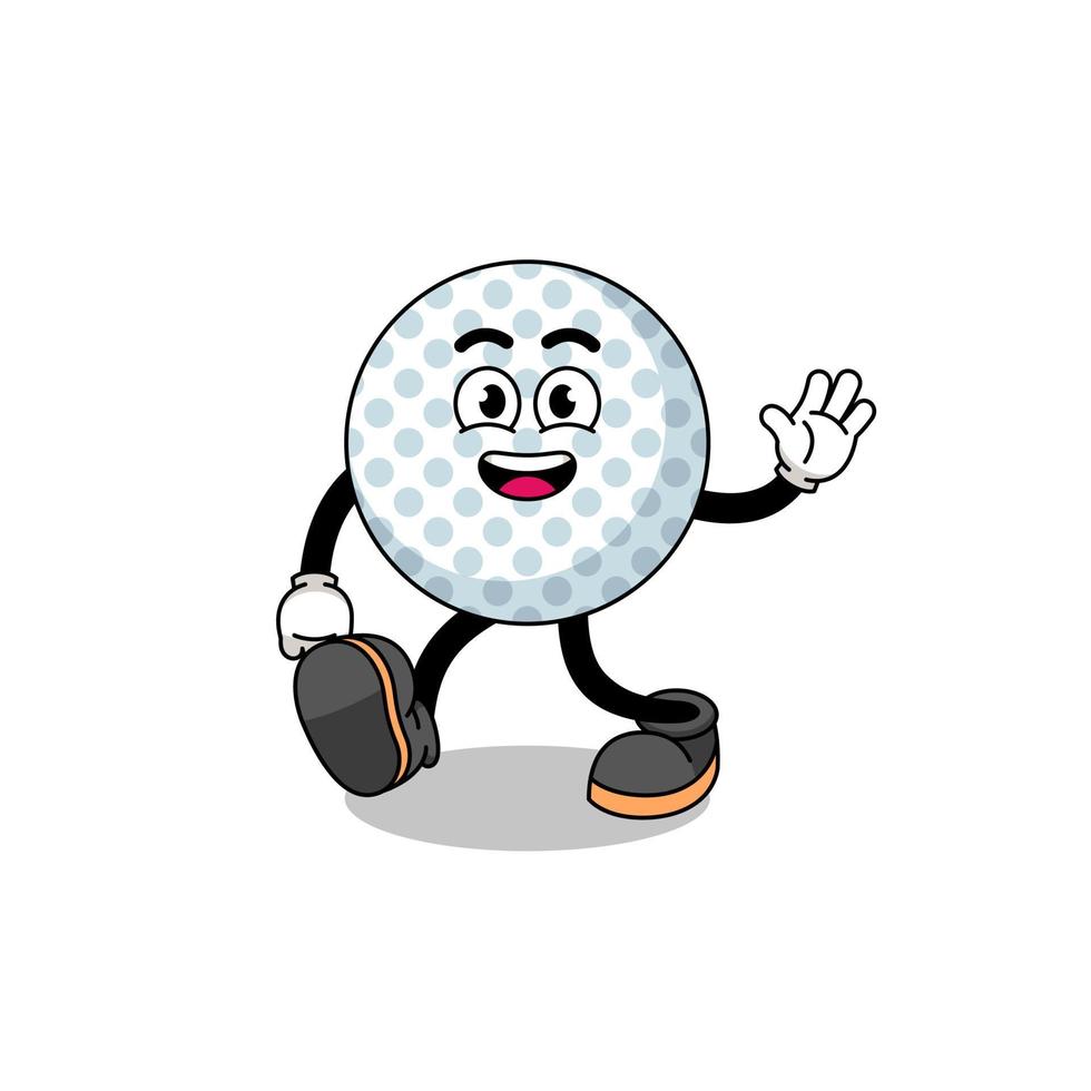 golf ball cartoon walking vector