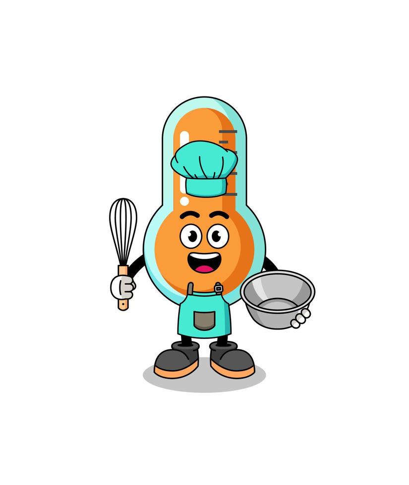 Illustration of thermometer as a bakery chef vector