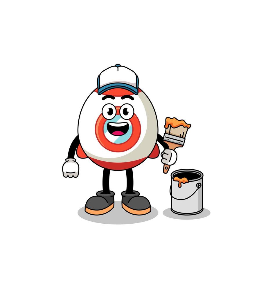 Character mascot of rocket as a painter vector