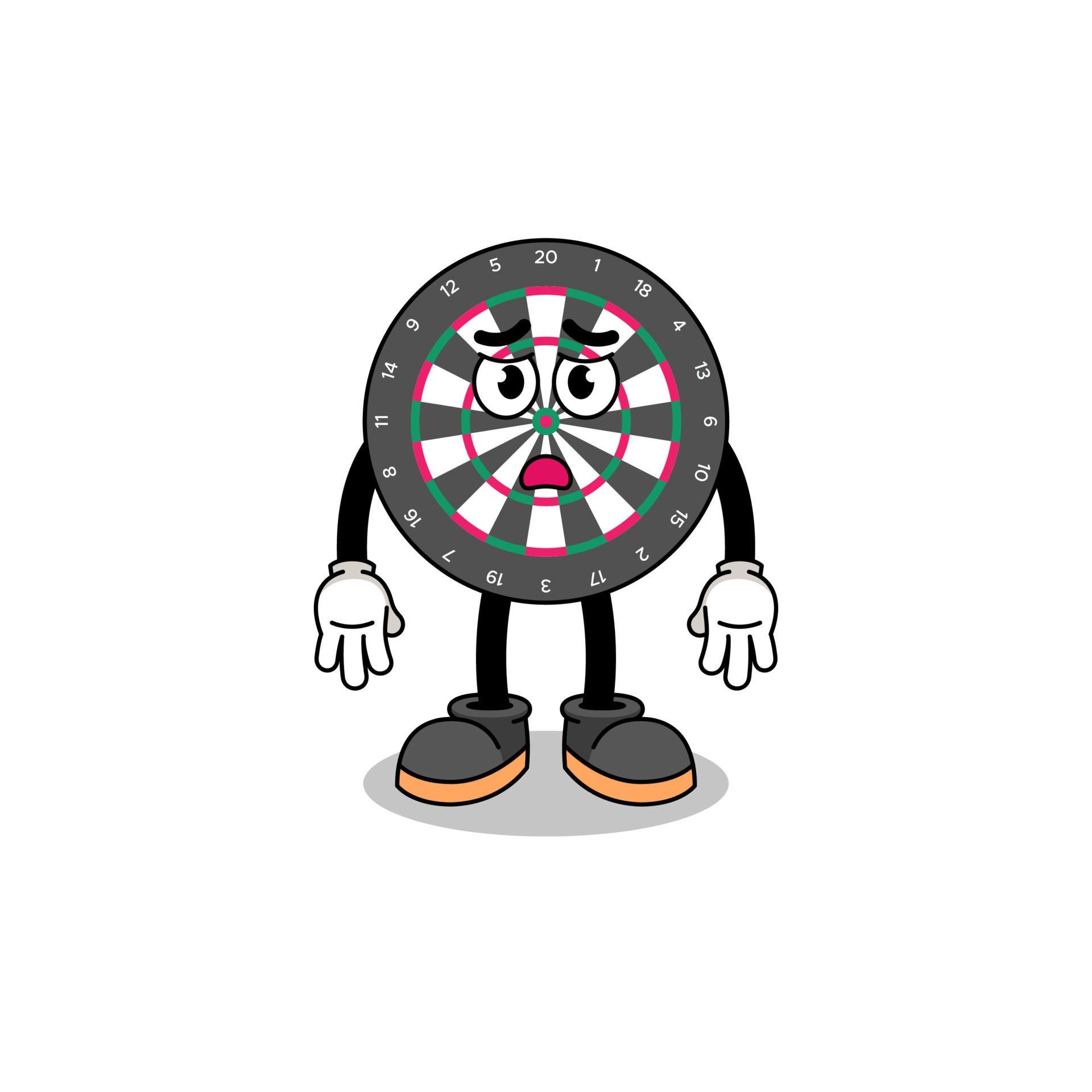 dart board cartoon illustration with sad face 11944555 Vector Art at