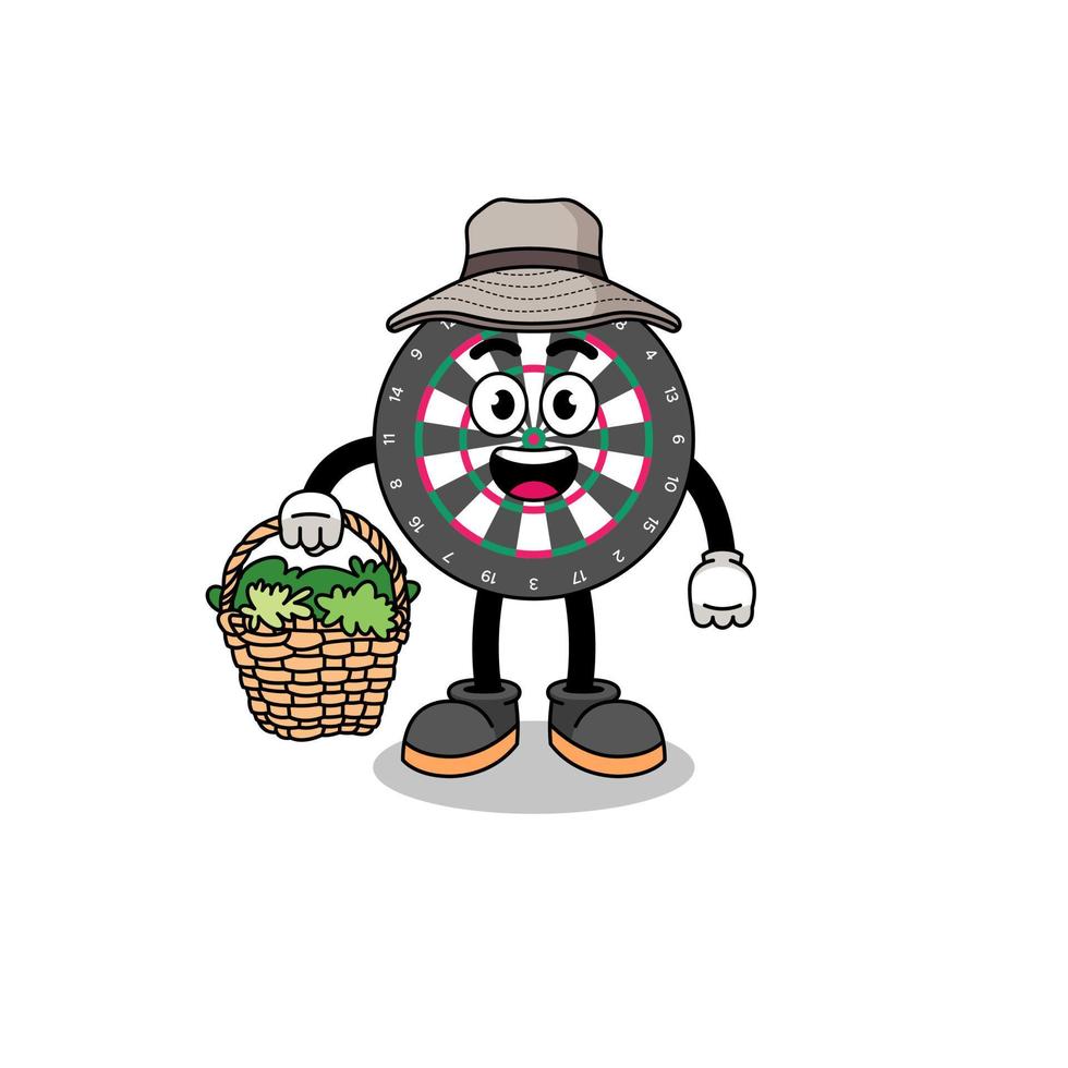Character Illustration of dart board as a herbalist vector