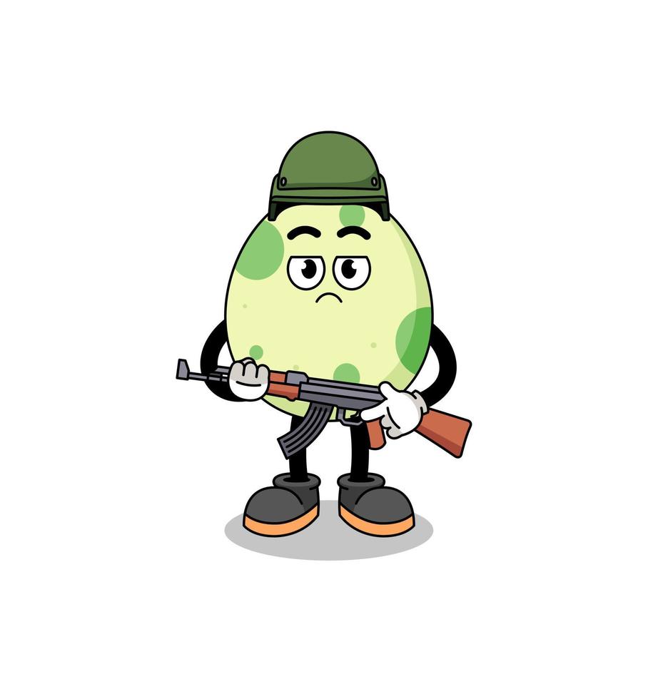 Cartoon of spotted egg soldier vector