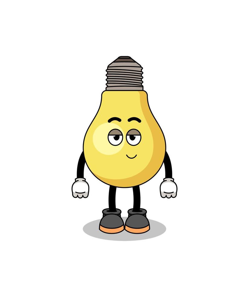 light bulb cartoon couple with shy pose vector