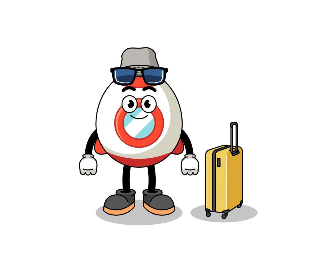 rocket mascot doing vacation vector