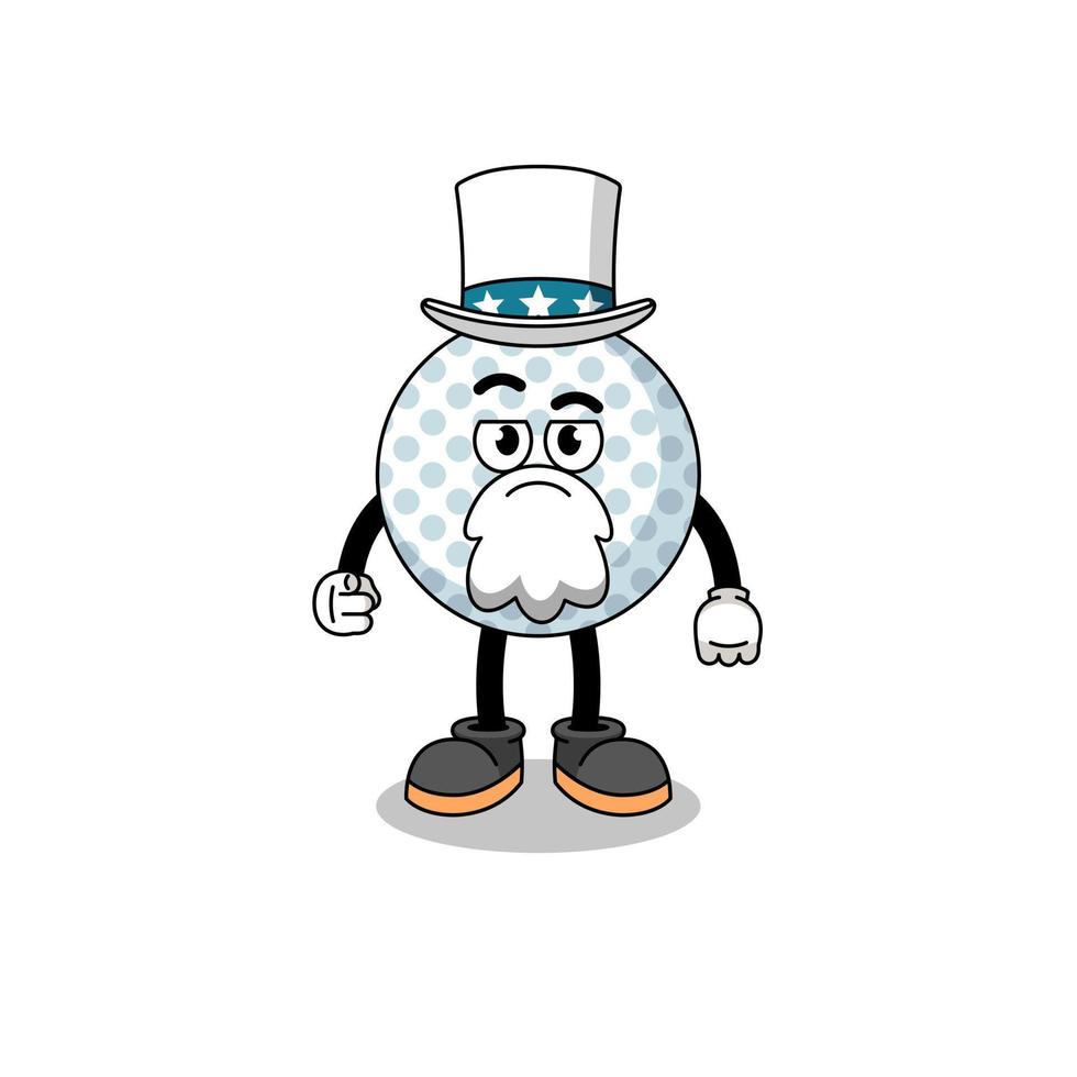 Illustration of golf ball cartoon with i want you gesture vector