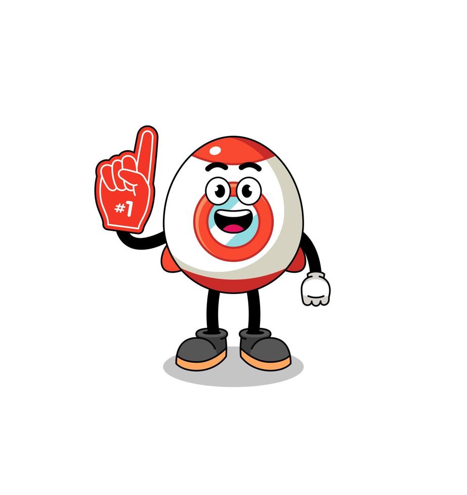 Cartoon mascot of rocket number 1 fans vector