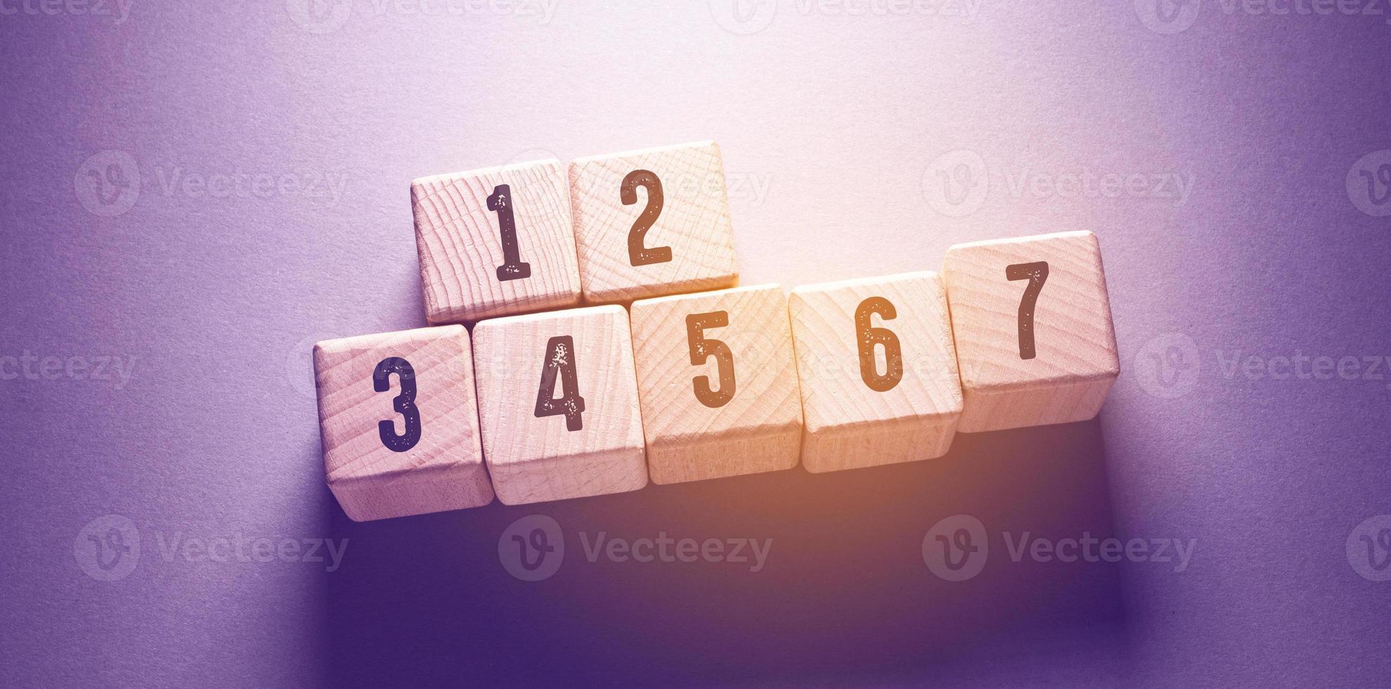 Nambers Word with Wooden Cubes photo