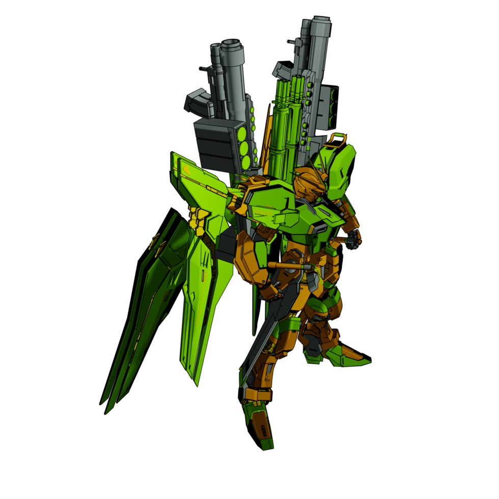 Mecha with defensive combat style png