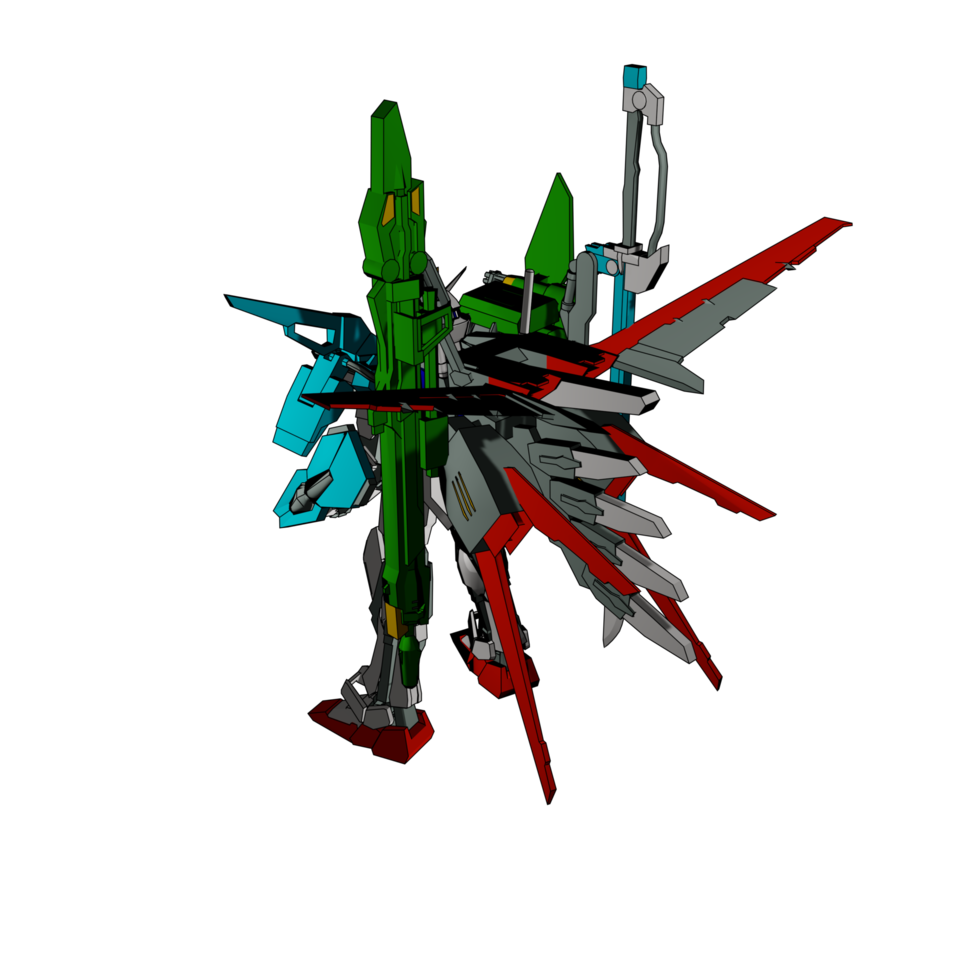 Mecha with attacking combat style png