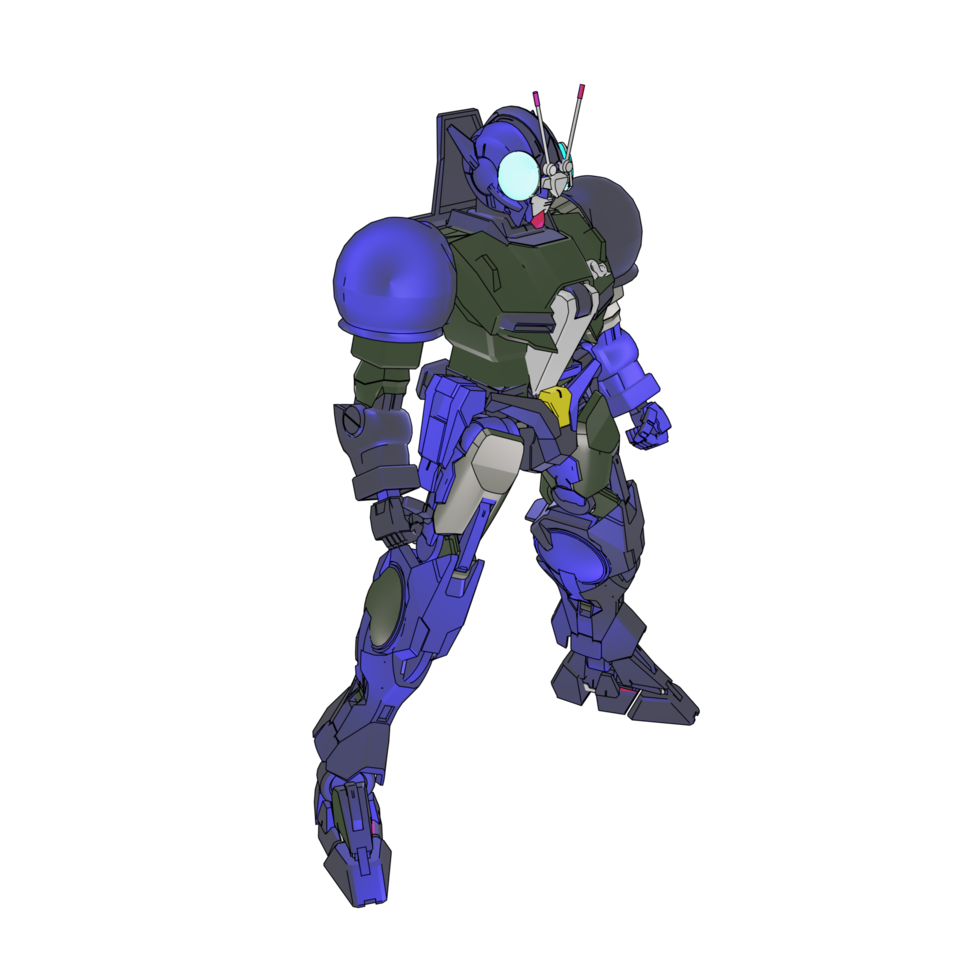 mecha avec un style de combat défensif png